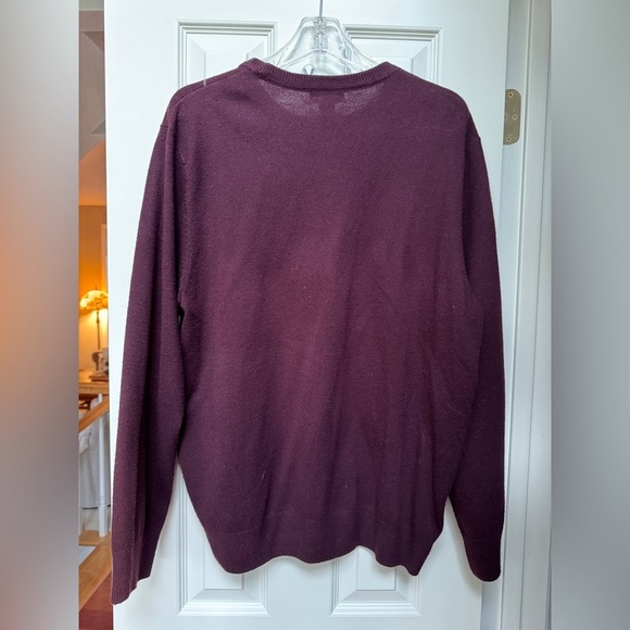 Burgundy and grey argyle sweater - Picture 2 of 3
